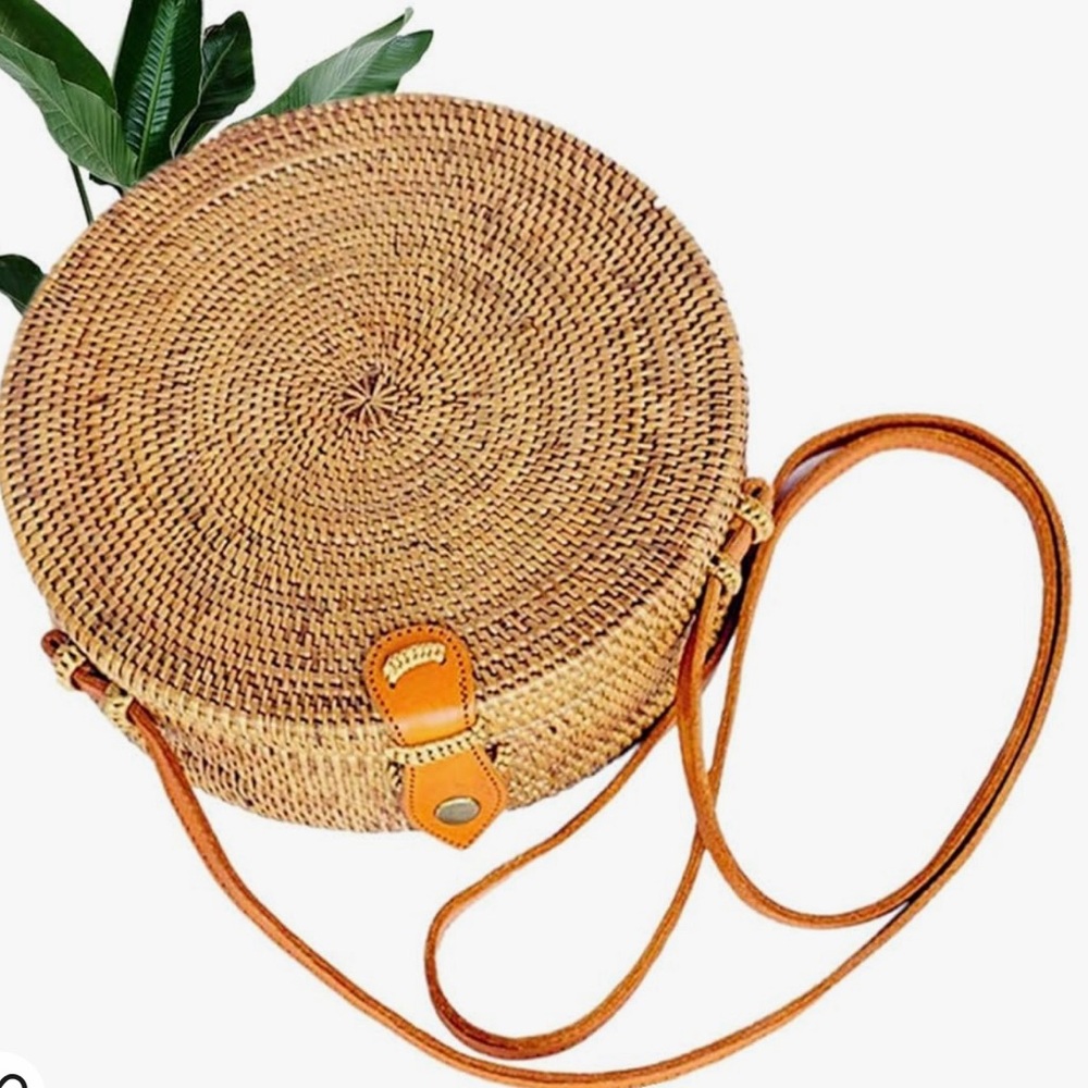 Handwoven Round Rattan Straw Bag
